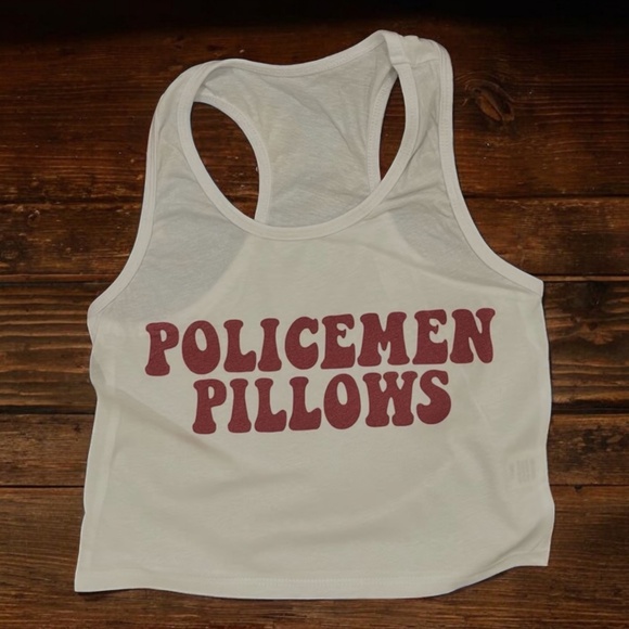 Policemen Pillows Crop Tank - Picture 1 of 1